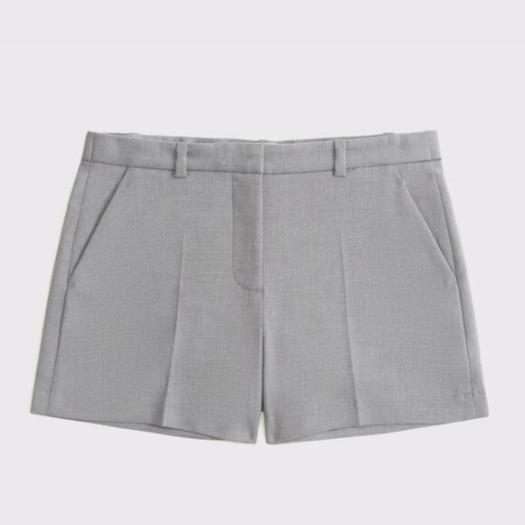 Abercrombie & Fitch Light Gray Mid Rise Tailored Shorts - SZ M - Picture 1 of 6